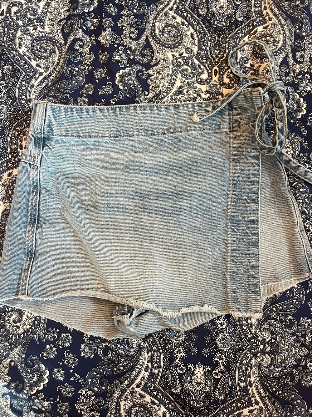 We The Free Light Blue Denim Skort
